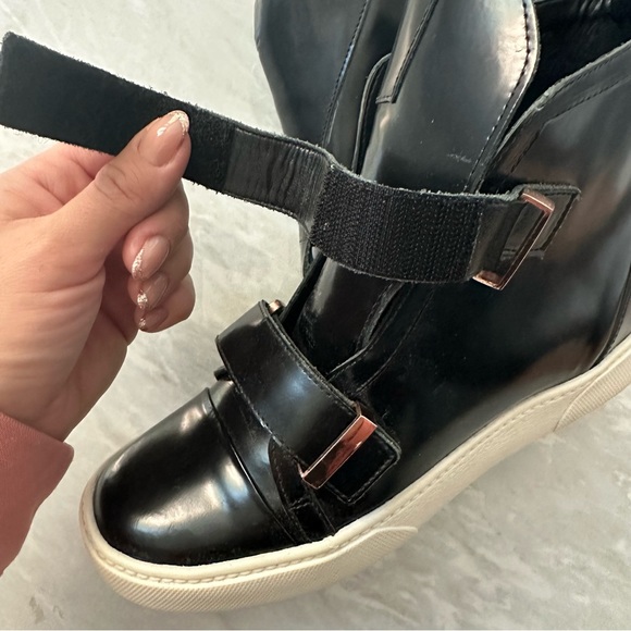 New Saint & Libertine black hidden heel sneakers Velcro closure high tops - Picture 4 of 8